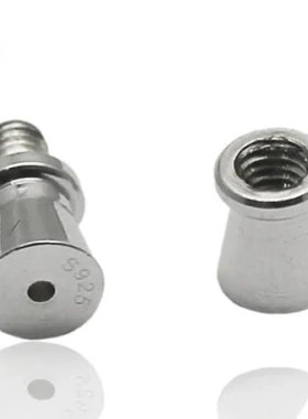 银扣子银饰品配件搭扣吊坠接头百搭宝石手链YB925螺丝扣雅缤