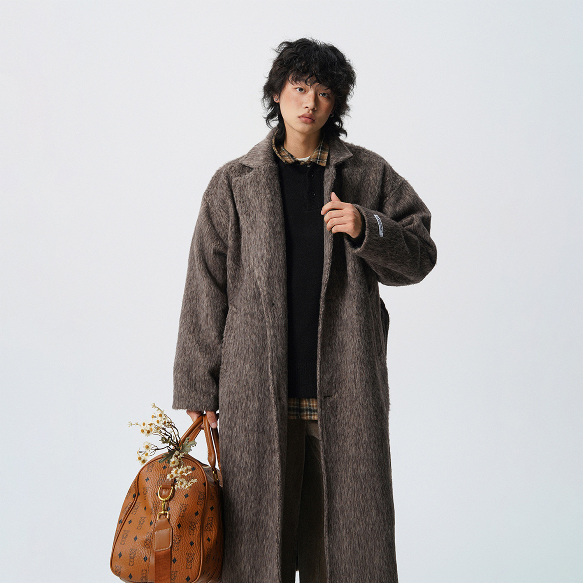 胖胖哥英伦风毛呢大衣男冬季长款大码宽松西装领过膝高级感外套潮,淘宝优惠券,粉丝福利购,淘宝优惠卷