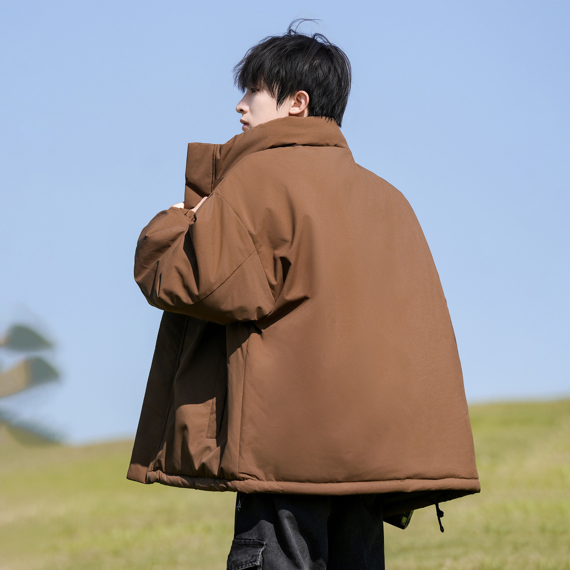 胖胖哥简约立领棉袄男秋冬季加厚大码保暖棉衣宽松大码棉服外套潮,淘宝优惠券,粉丝福利购,淘宝优惠卷