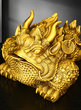 纯黄铜金蟾三足霸王金蟾