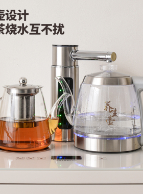 2026新款茶吧机柜子一体柜奶油风实木餐边柜家用客厅茶水柜带消毒