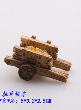 树脂复古怀旧微景观仿真木板车