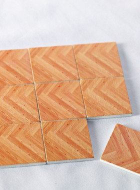 木简约娃娃屋地板砖模型