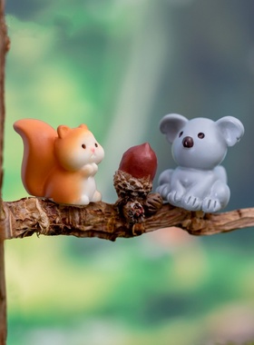 小小动物蛇鸭兔子小羊橘猫猪小象龙猫青蛙狐狸马考拉微景观小摆件