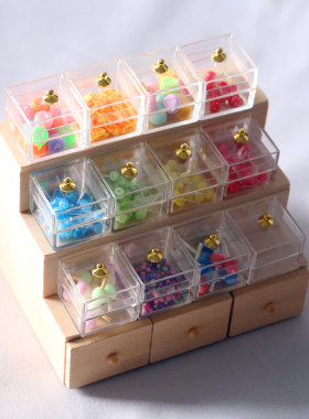 Dollhouse娃娃屋木质糖果蔬菜展示架展示柜微缩食玩场景OB11配件