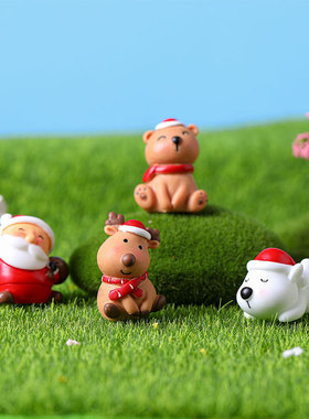 树脂装饰微景观桌面圣诞场景