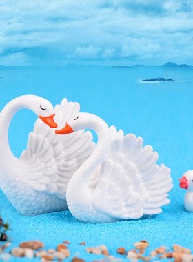 diy白天鹅微景观多肉树脂摆件