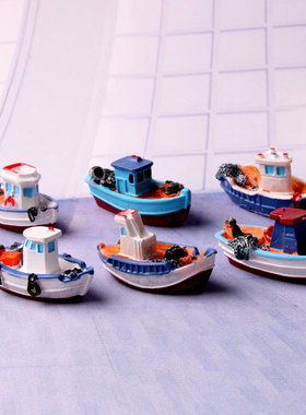 桌面微景观小游艇摆件