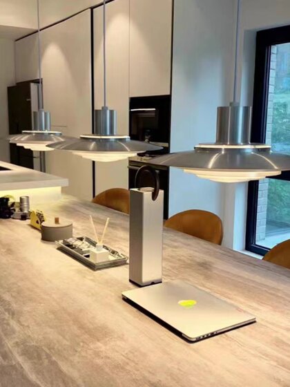 Danish designer p376 flying saucer restaurant chandelier modern simple Nordic aluminum dining room multi-layer dining table bar lamp