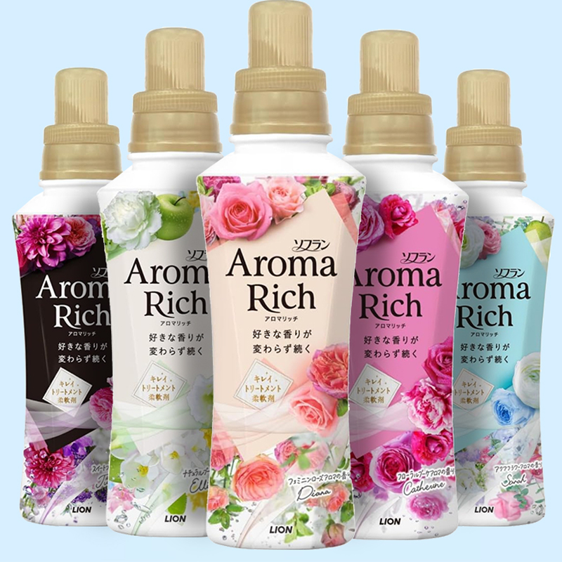 日本进口LION狮王Aroma Rich衣物柔顺剂香薰持久留香防静电480ml - 图0