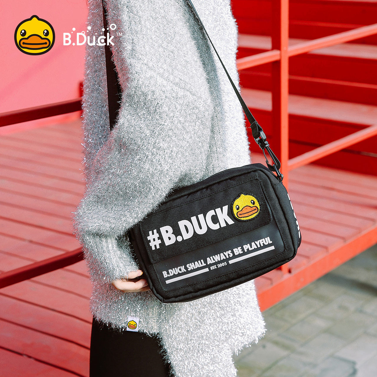 b . duck小黄鸭情侣款iconic斜挎包 semk女士包袋