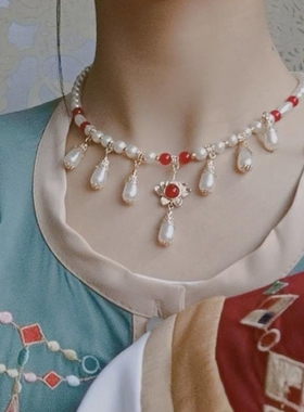 古风项链高级感女戴坦领飞天汉服敦煌配饰百搭璎珞项圈复古仙