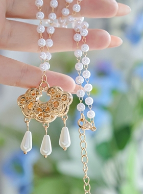 【平安锁】汉服璎珞项链古典项圈长命锁月光石古风男女款铜