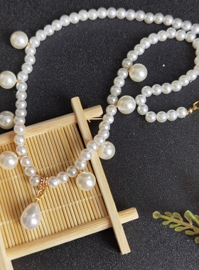 儿童汉服项链女童古装配饰手工日常宋风明制璎珞仿珍珠项链