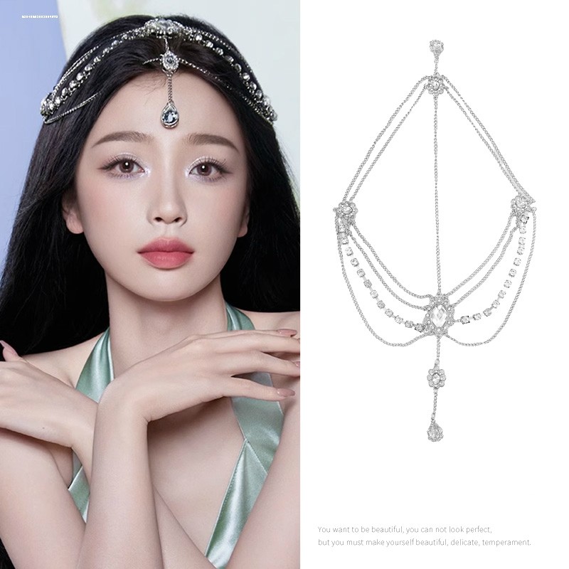 新娘额前盘发头链女童古典眉心坠额头链韩国公主链额饰发饰品,淘宝优惠券,粉丝福利购,淘宝优惠卷