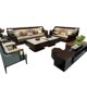 Big brand new Chinese style black gold wood sofa factory can be customized