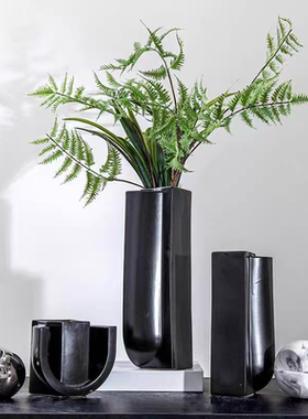 现代简约样板间售楼处酒店大厅创意陶瓷竹子花器饰品摆件花瓶