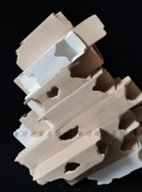 轻奢简约白色拼色方管巢形艺术兔子样板间不规则花器摆件软装家居