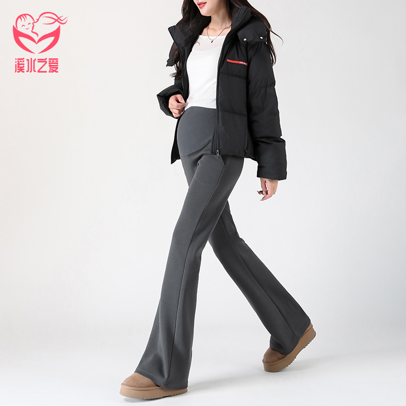 Autumn and winter extra long plus velvet maternity pants are comfortable to wear until birth