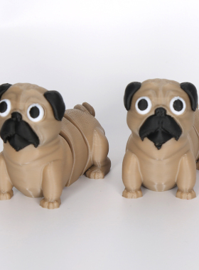 3D打印巴哥犬可动摆件