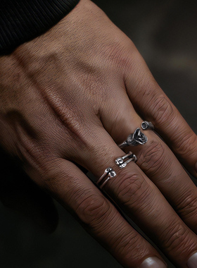 YUKI男女气质情侣玫瑰骨情侣戒指