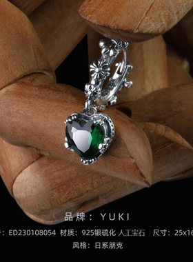 YUKI潮人气质鸢尾花复古银耳环