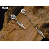 Ретро небольшие дизайнерские серьги подходит для мужчин и женщин, серебро 925 пробы