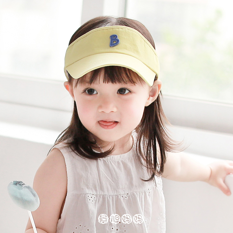 Applecat韩国进口夏季婴幼儿童休闲空顶鸭舌帽男女宝宝遮太阳帽子-图0