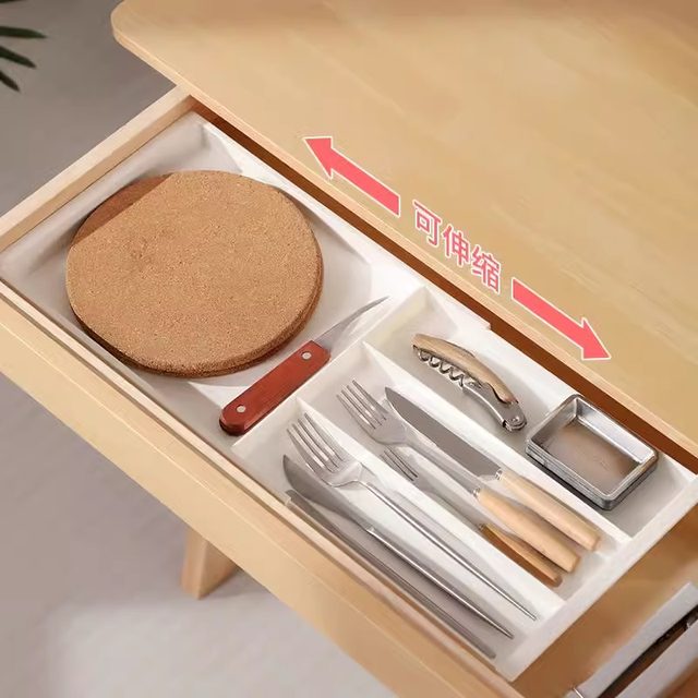 Kitchen drawer split-pack retractable storage box can be hung