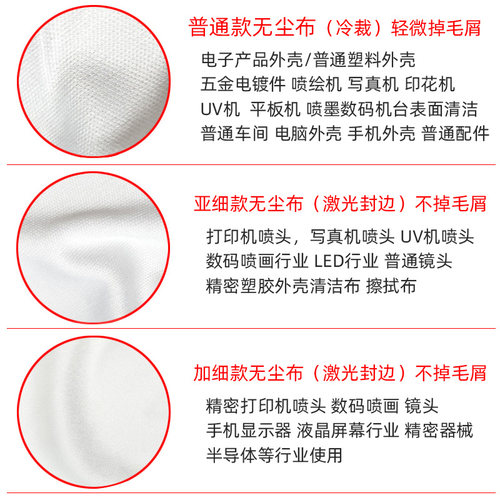 硌彩喷绘机写真机 打印机喷头擦拭布4/6/9寸亚细款无尘布工业无纺 - 图3