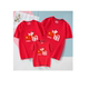 National trendy parent-child short-sleeved family of three pure cotton T-shirts
