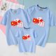 National trendy parent-child short-sleeved family of three pure cotton T-shirts