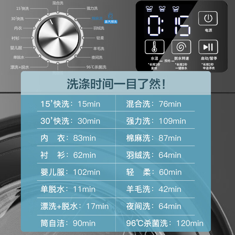 威力10kg公斤家用变频滚筒全自动洗衣机高温煮洗XQG100-1016DPX灰 - 图3