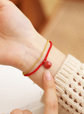 纯然女红绳原创双层手链