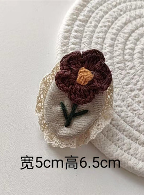森女日系手工拼花花朵胸针