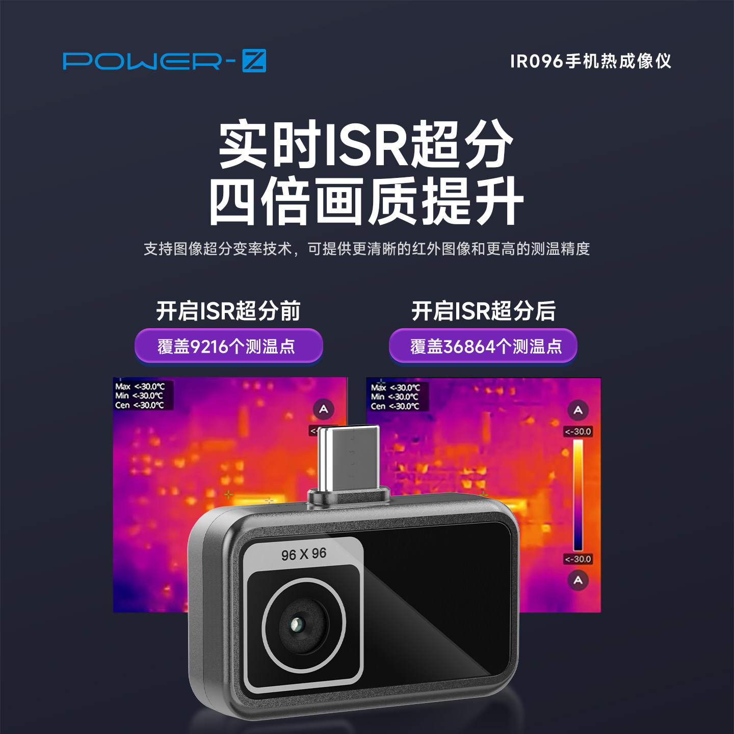 POWER-Z IR096手机热成像仪手机工具配件支持安卓iOS系统手机软件,淘宝优惠券,粉丝福利购,淘宝优惠卷
