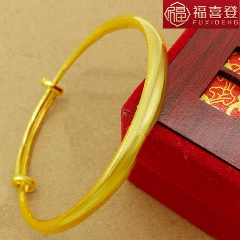 送3个9字越南串环镀黄金手镯戒指 古悠手镯