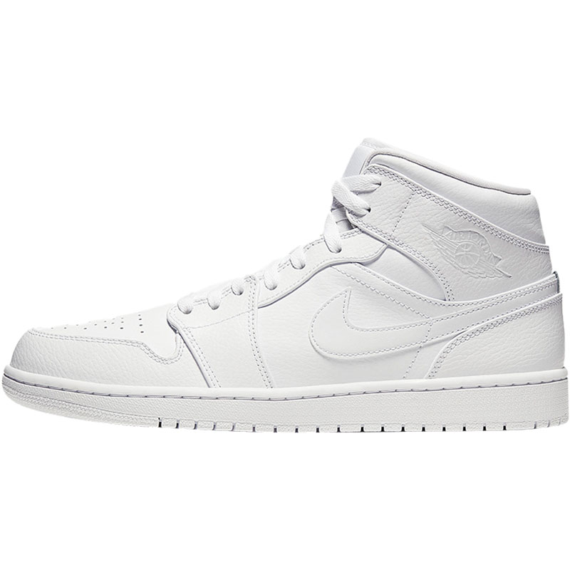 Nike/耐克正品Jordan1 Mid AJ1男女复古高帮篮球鞋554724-126 - 图3