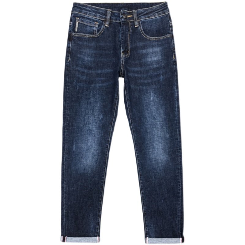 高品质棉感秋季小直筒牛仔裤男百搭青年潮流水洗长裤欧货高端弹力,淘宝优惠券,粉丝福利购,淘宝优惠卷