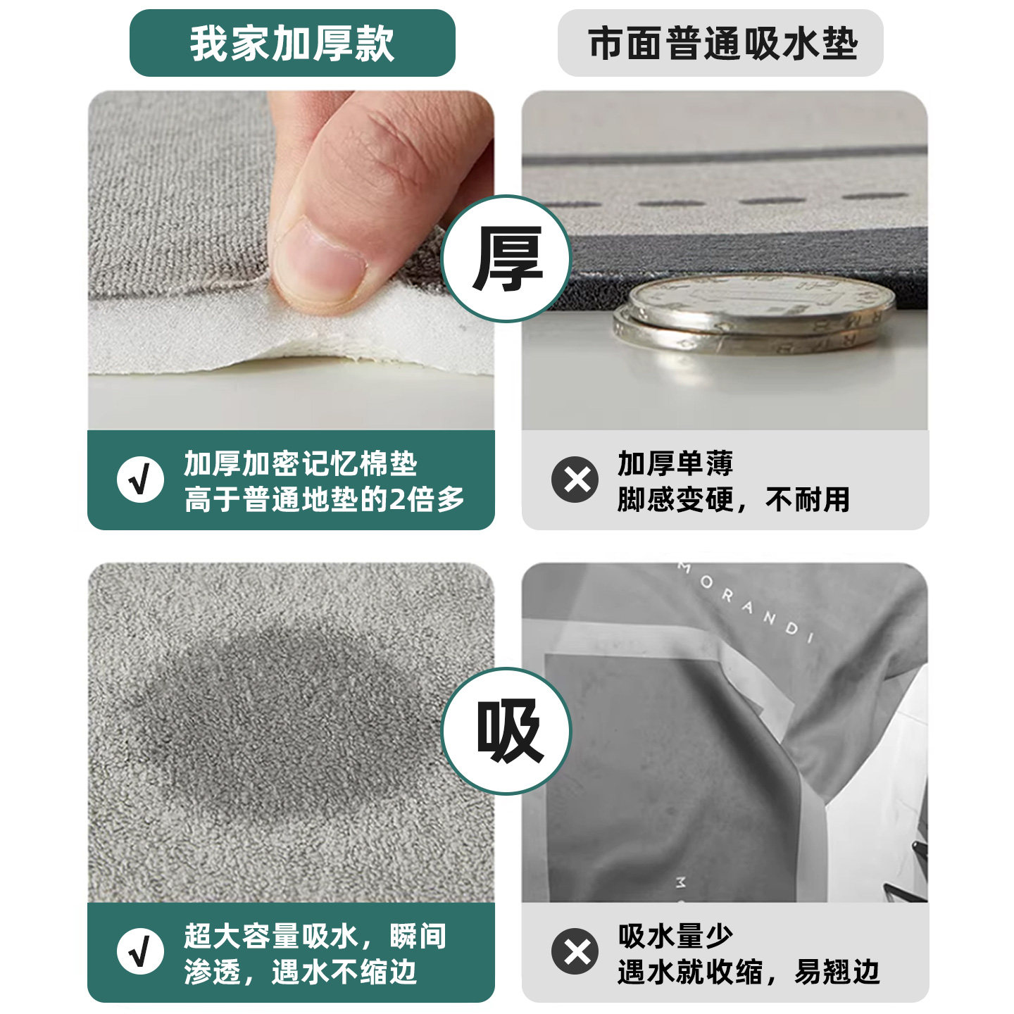 浴室吸水地垫家用洗手间进门门垫厕所垫子卫生间卫浴门口防滑脚垫,淘宝优惠券,粉丝福利购,淘宝优惠卷