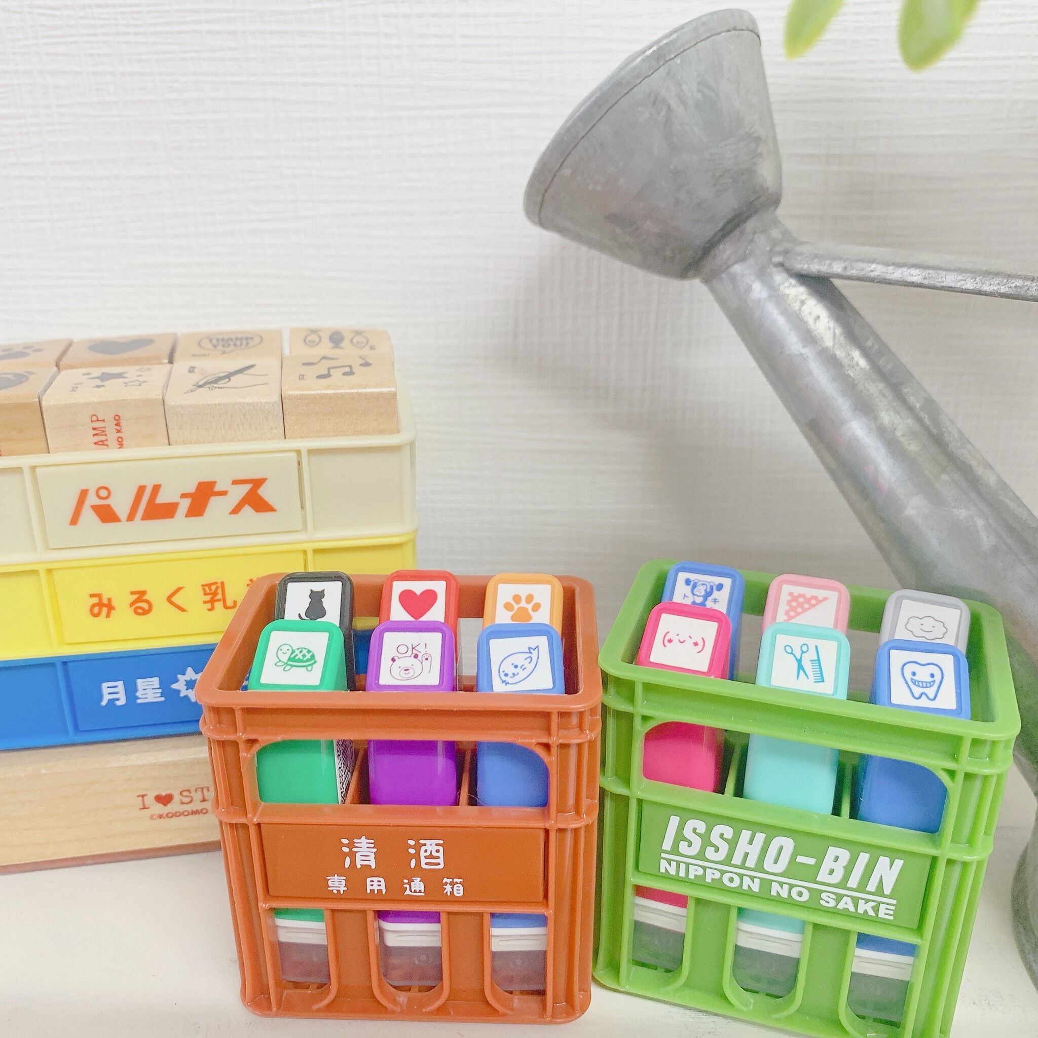 YAMADA微型瓶装箱篮子6格收纳盒可装Kodomo迷你浸透印面包牛奶箱 - 图2