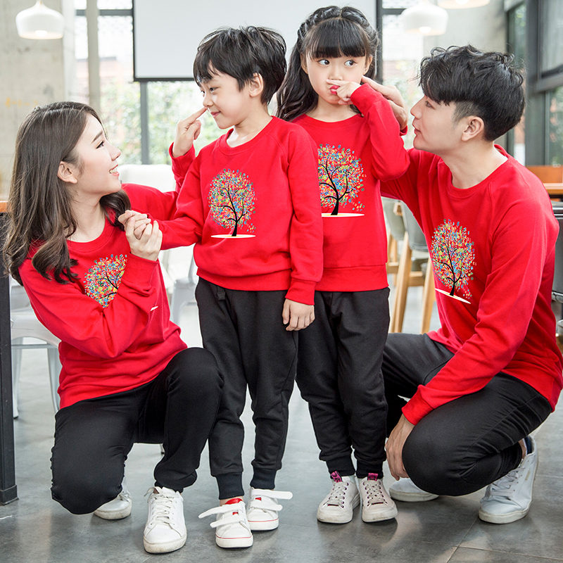 亲子装 秋装母女装城家三口大码运动装圆领母子卫衣长袖外套 2018 亲子装 秋装母女装城家三口大码运动装圆领母子卫衣长袖外套 2018