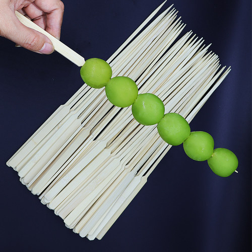 网红奶皮子糖葫芦串签山楂大串水果签球拍签专用长30cm扁签商用 - 图0