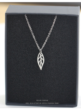 洗不掉色镂空叶子轻奢项链女生学生党女款2024新款爆款小众防过敏