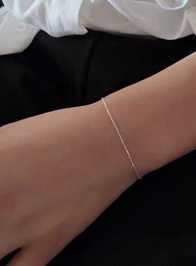 日韩版潮简约手链女士闺蜜学生森系个性钛钢细链条手环水洗不掉色