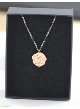 【以花遥祝】超仙钛钢玫瑰花朵长项链女生choker锁骨链配饰颈链女
