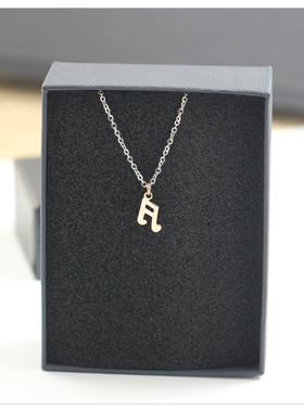 音乐符号项链吊坠女锁骨链日韩国简约彩金小清新学生饰品生日百搭