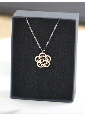 闺蜜CH镂空花项链女款女ins轻奢小众设计闺蜜气质锁骨链女不掉色