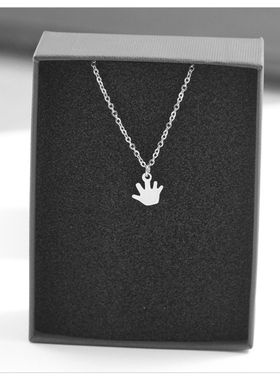 简约迷你小手掌项链女高级感轻奢小众锁骨链气质简约颈链女生