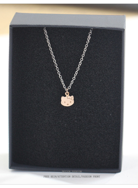 小KT凯蒂猫头项链轻奢小众锁骨项链春夏高级感送生日礼物不掉色